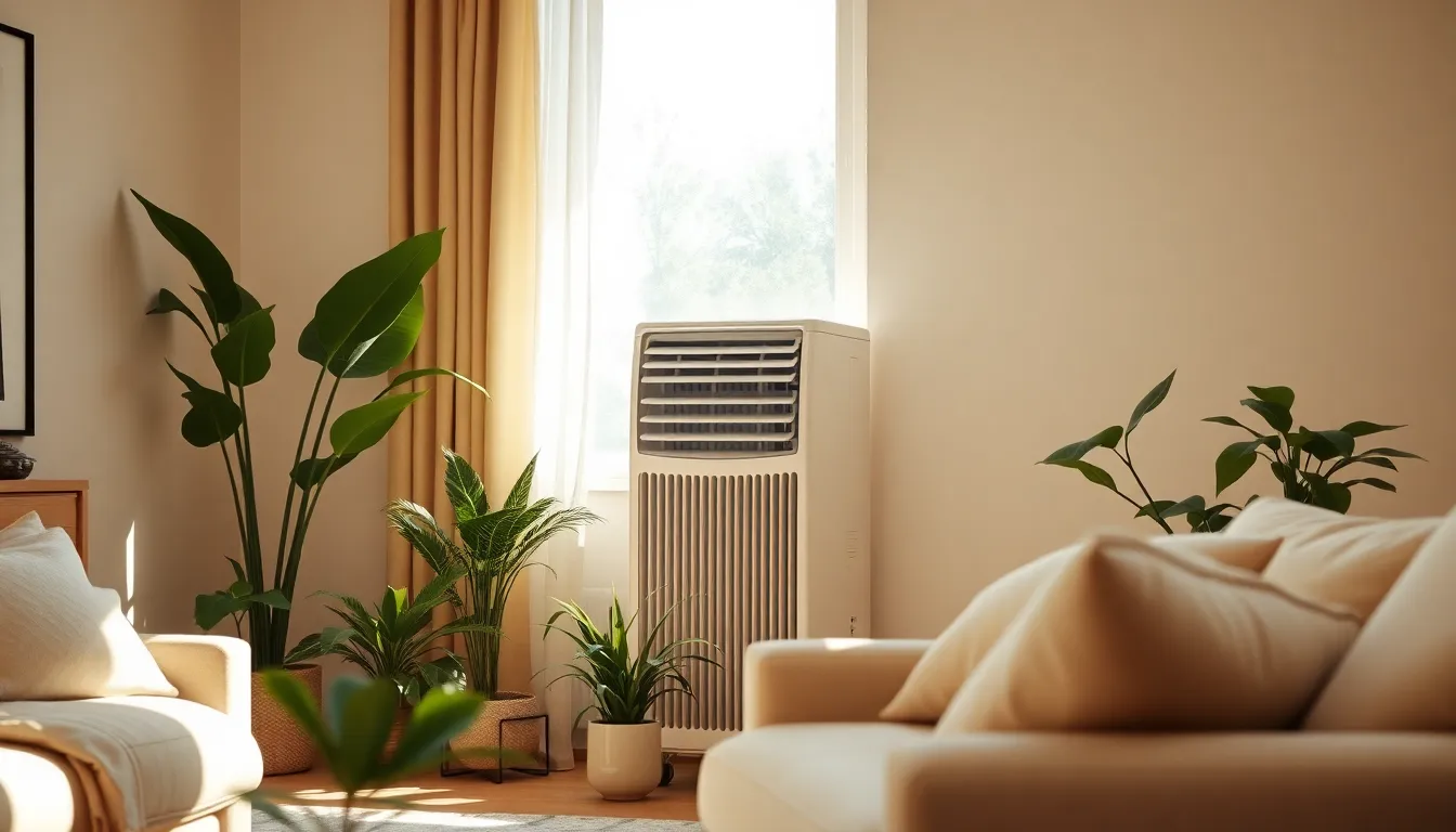 다양한 에어컨 모델이 있는 시원한 실내