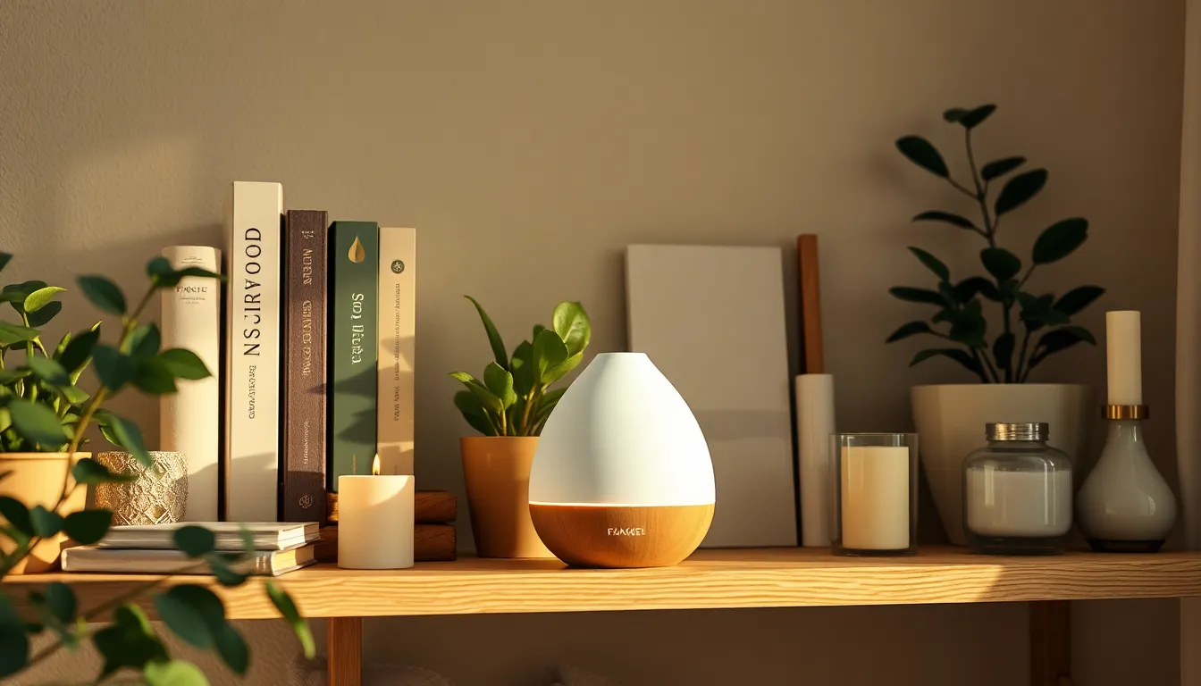 다양한 디퓨저 향기 오일과 스틱 이미지