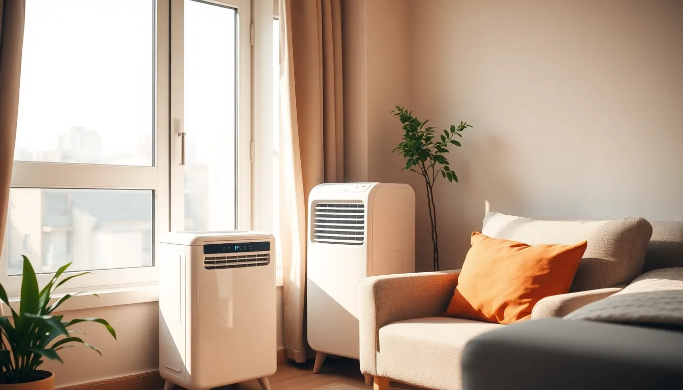 시원한 원룸 실내 모습과 에어컨