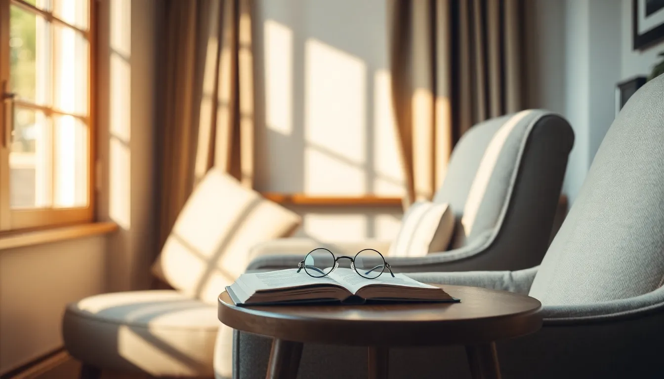 보청기를 착용한 노인 남성이 미소 짓고 있다.