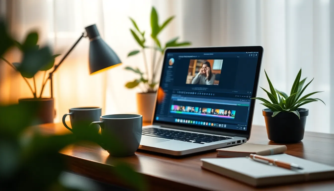 유튜브 채널 성장을 위한 크리에이터 작업 모습