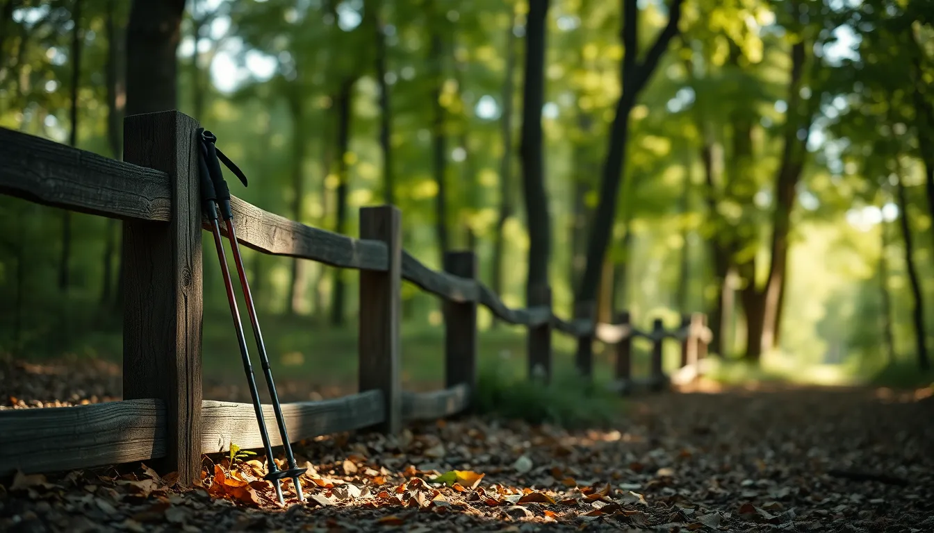 등산 스틱을 이용해 산을 오르는 사람