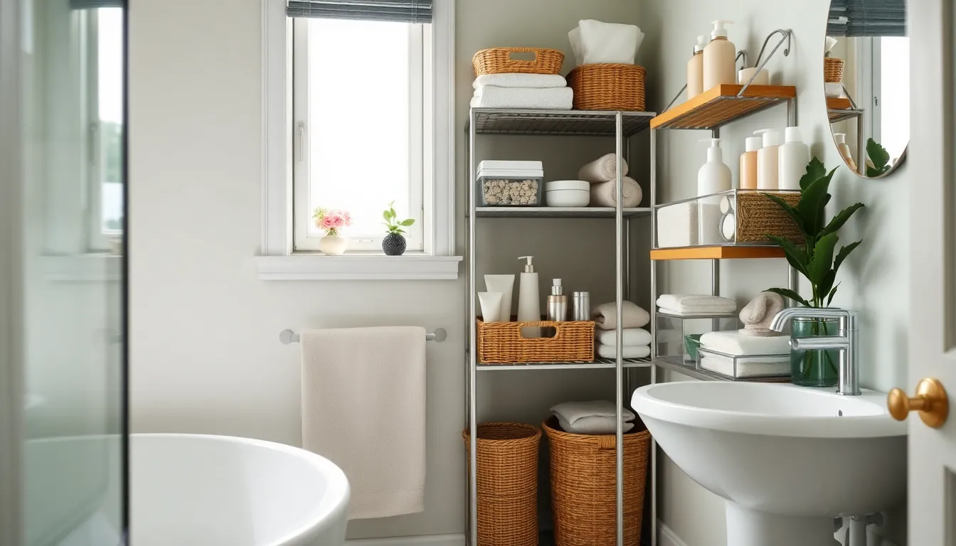 깔끔하게 정리된 모던한 욕실 인테리어