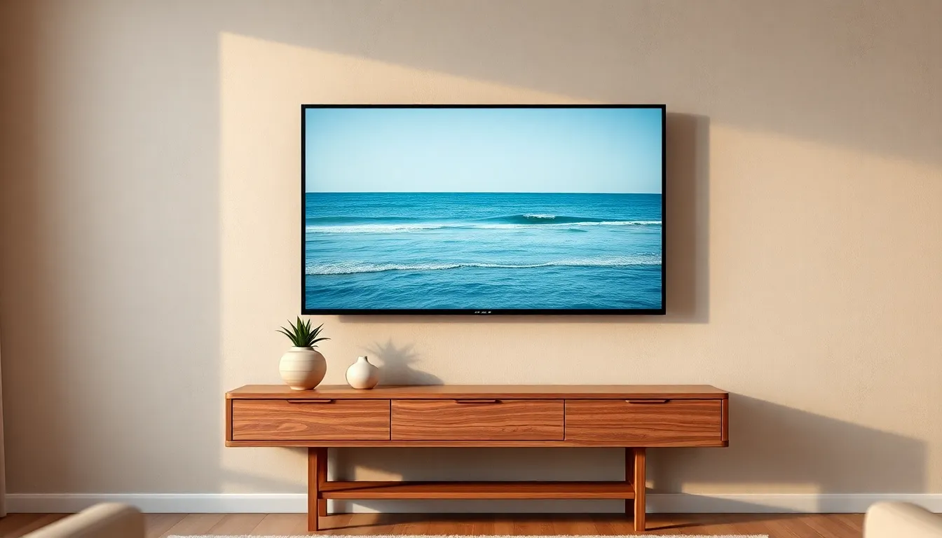 다양한 크기의 2025년형 스마트 TV가 거실에 배치된 모습