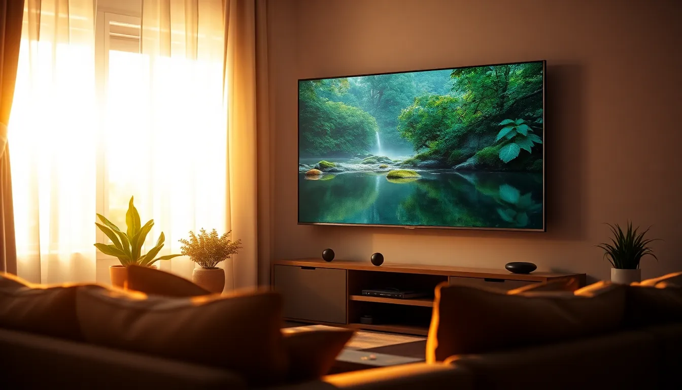 최신 스마트 TV 화면